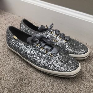 Silver sparkle Kate Spade Keds.
